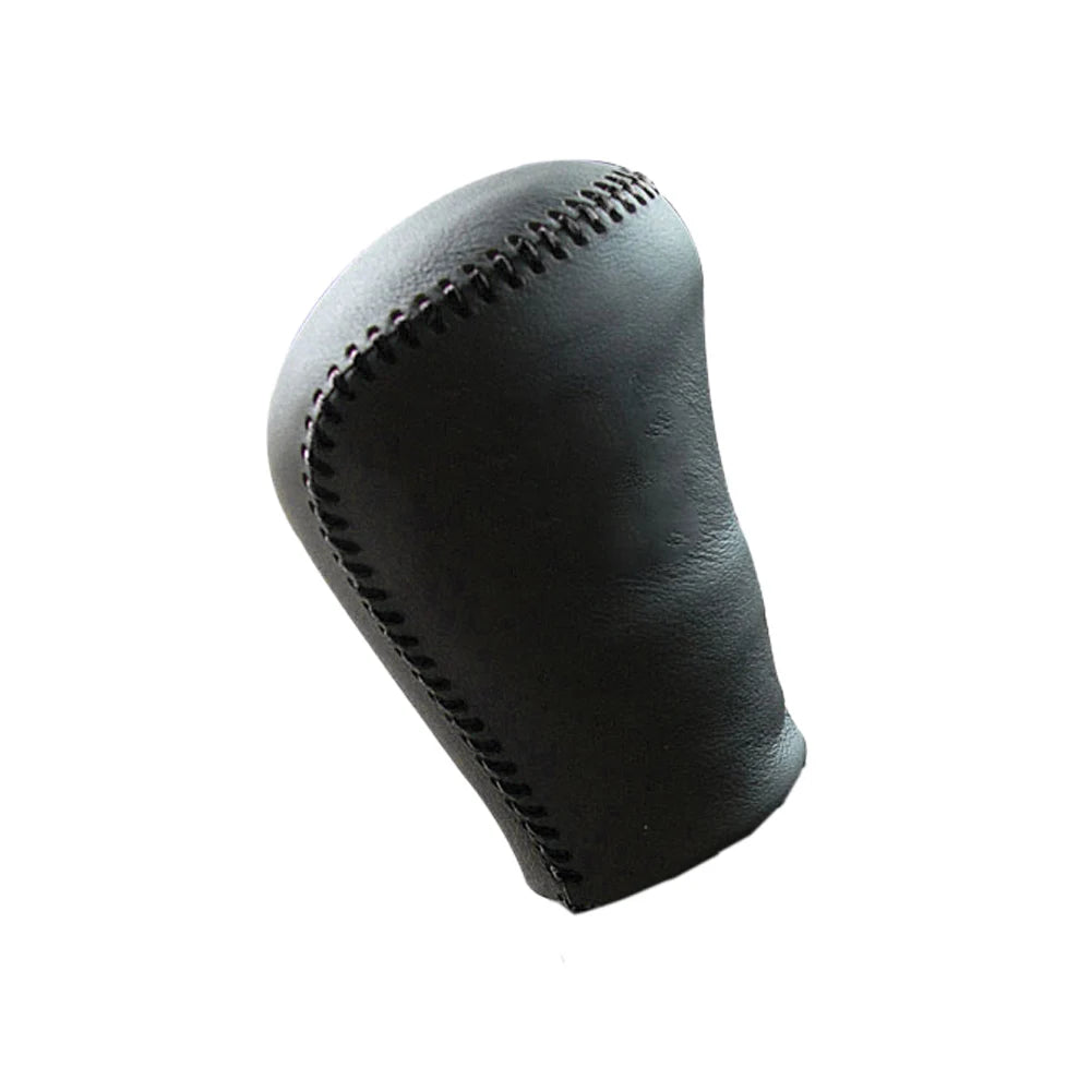 For Nissan almera Genuine Leather Gear Shift Knob Cover Automatic AT MT Transmission Car Accessories Auto Parts Vue black