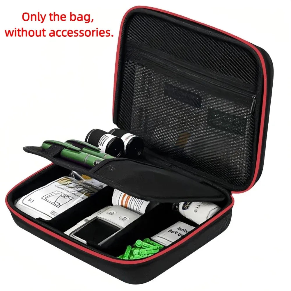 Waterproof Insulin Tools Storage Case Dust-proof Shockproof Insulin Vial Carrying Box Large Capacity EVA Insulin Tools Organizer Vue Red