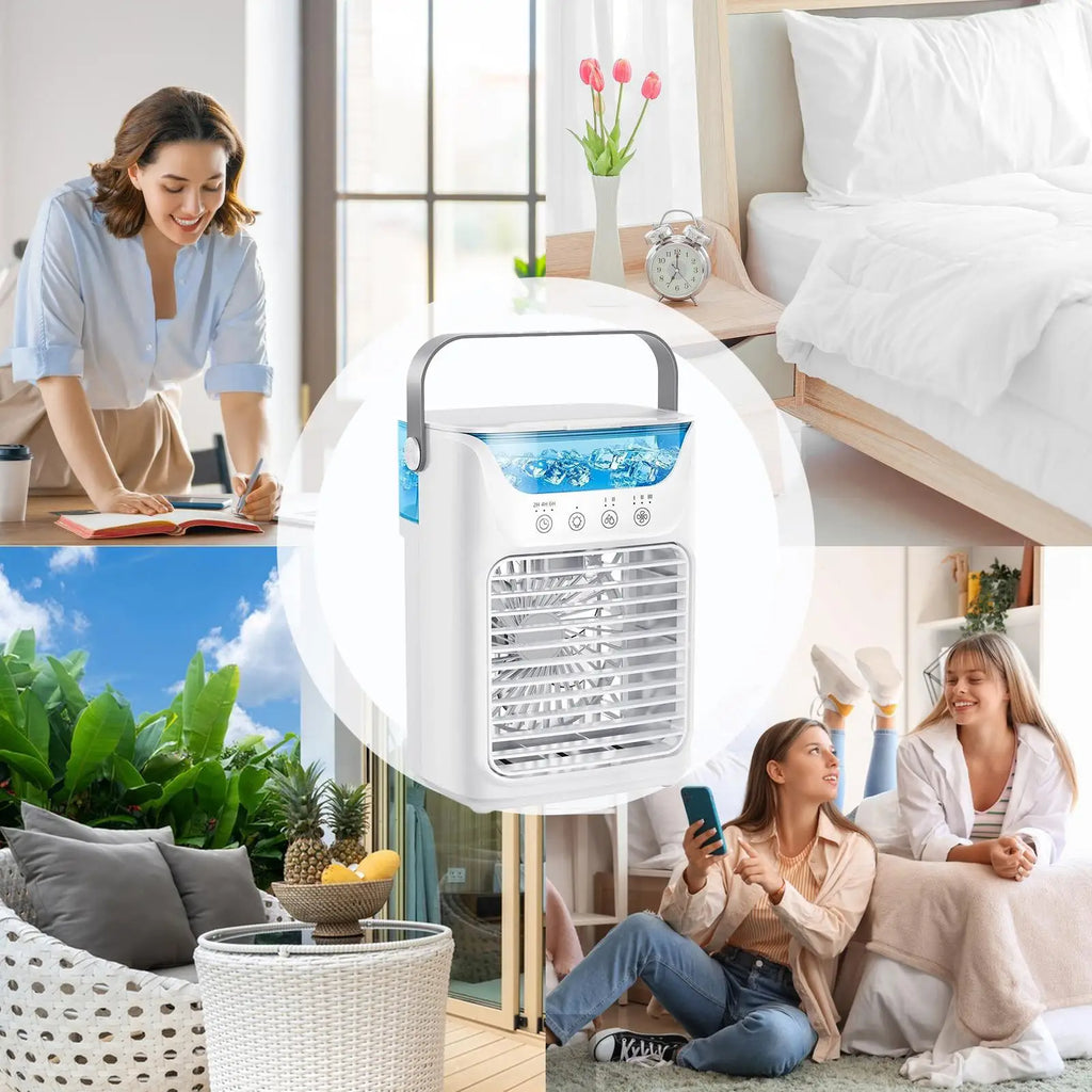 USB Portable Air Cooler Fan With Water Tank, Quiet Misting Cooling Fan For Desk, Low-Noise Personal AC For Bedroom Home Office Vue