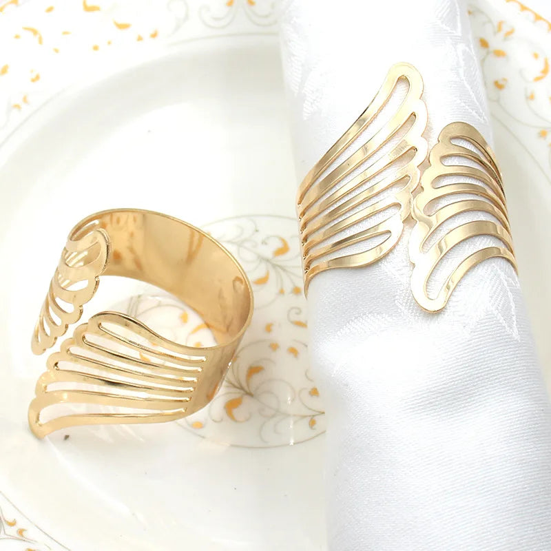 1-24PCS Minimalist Butterfly Wing Napkin Rings Luxury Hotel and Wedding Fine Dining Table Decor Napkin Holders Vue