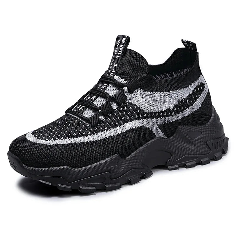 Women's Breathable Mesh Chunky Sole Casual Sneakers Casual Sneakers Vue G-JM291-Black 39