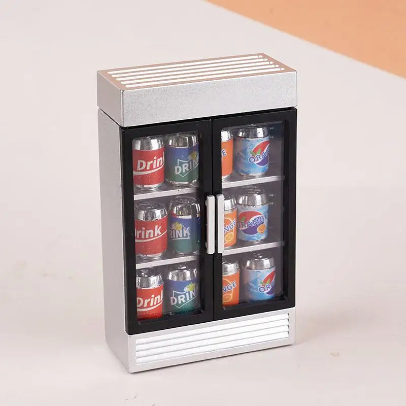 Simulation Dollhouse Refrigerator Mini Beverage Accessories Plastic Toy Set for Kids Pretend Game Vue