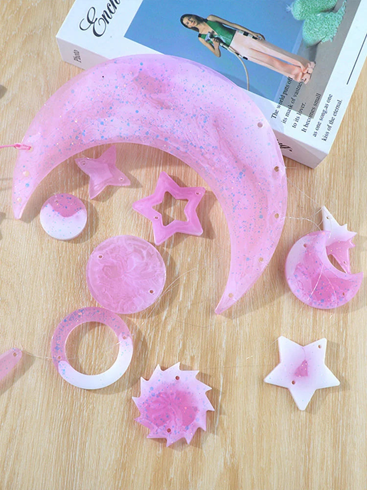 Silicone Moon Wind Chimes DIY Mould Set – Resin Casting Kit Silicone Craft Mould Vue
