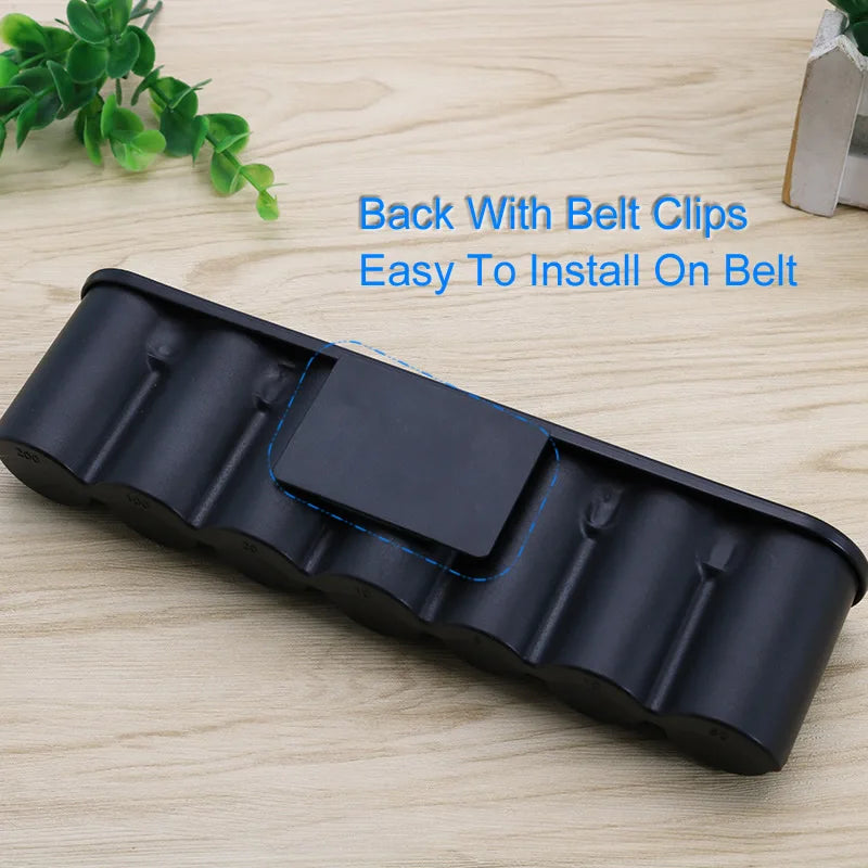 Black 7 Slots Coin Holder Euro Coin Dispenser Sorter Collector Belt Clips Waiter Cashier Driver Small Change Storage Safe Box Vue