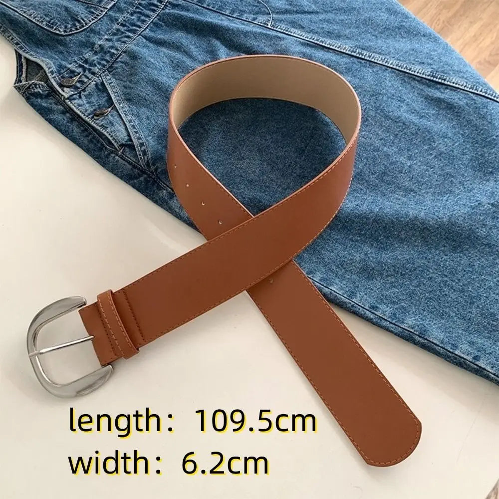 Adjustable Wide Belt Leather White Waist Cincher Women Vue