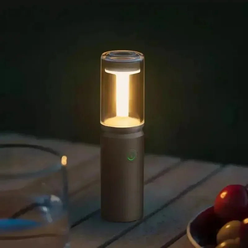 Camping Light Rechargeable Flashlight Desktop Atmosphere Garden Magnetic Tent Light Portable Removable Silicone Lid Flame Lamp Vue