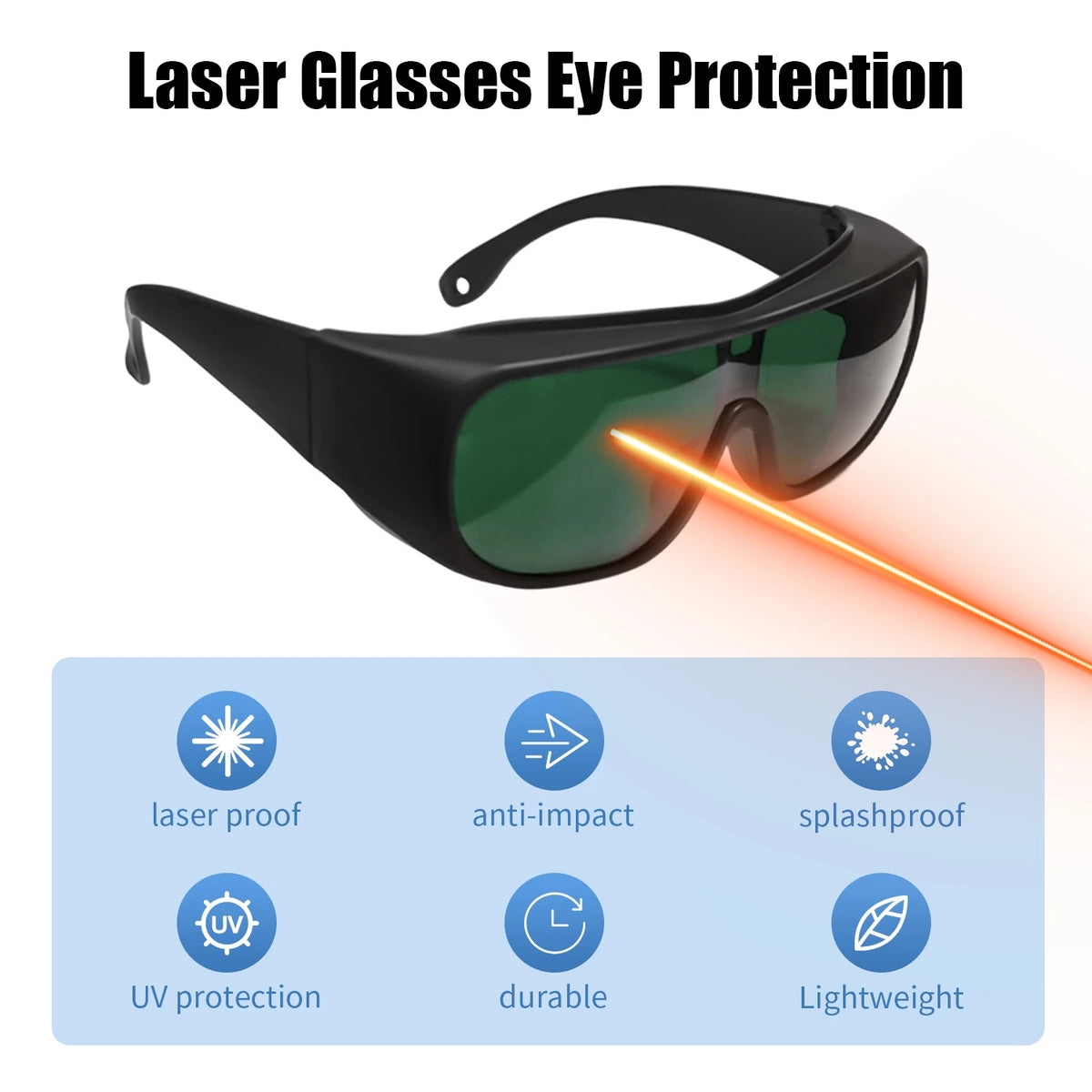 CE EN207 OD6+ 190-540nm Laser Eye Protection Anti-Scratch PC Laser Eyewear for Engraving Marking Industrial Laser Safety Goggle Vue