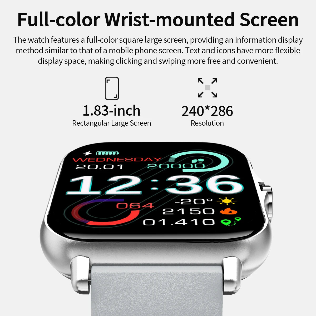 SIMSONLAB New Smart Watch Bluetooth Call Fitness Tracker Heart Rate Sleep Record Outdoor Sport Watch for Android/IOS Men Women Vue