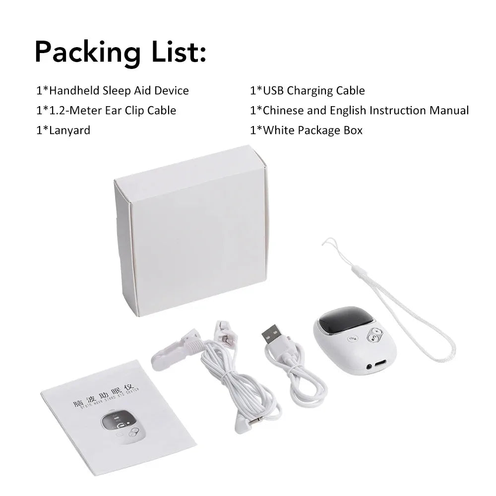 Handheld CES Sleep Aid Device EMS Ear Clip Smart Sleeper CES Sleep Aid Device Vue WHITE