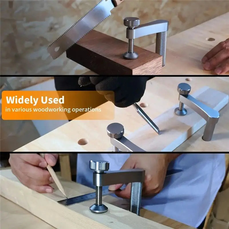 ABKW-2Pcs Bench Dog Clamp With Non-Slip Pad 19Mm Hold Down Clamp Aluminum Adjustable Table Clamps For Woodworking Tool Vue