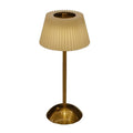 3 Color Lights Small Pleated Table Lamp Touch Control Fabric Shade Desk Ambient Light Cordless USB Rechargeable Nightstand Light Vue Khaki