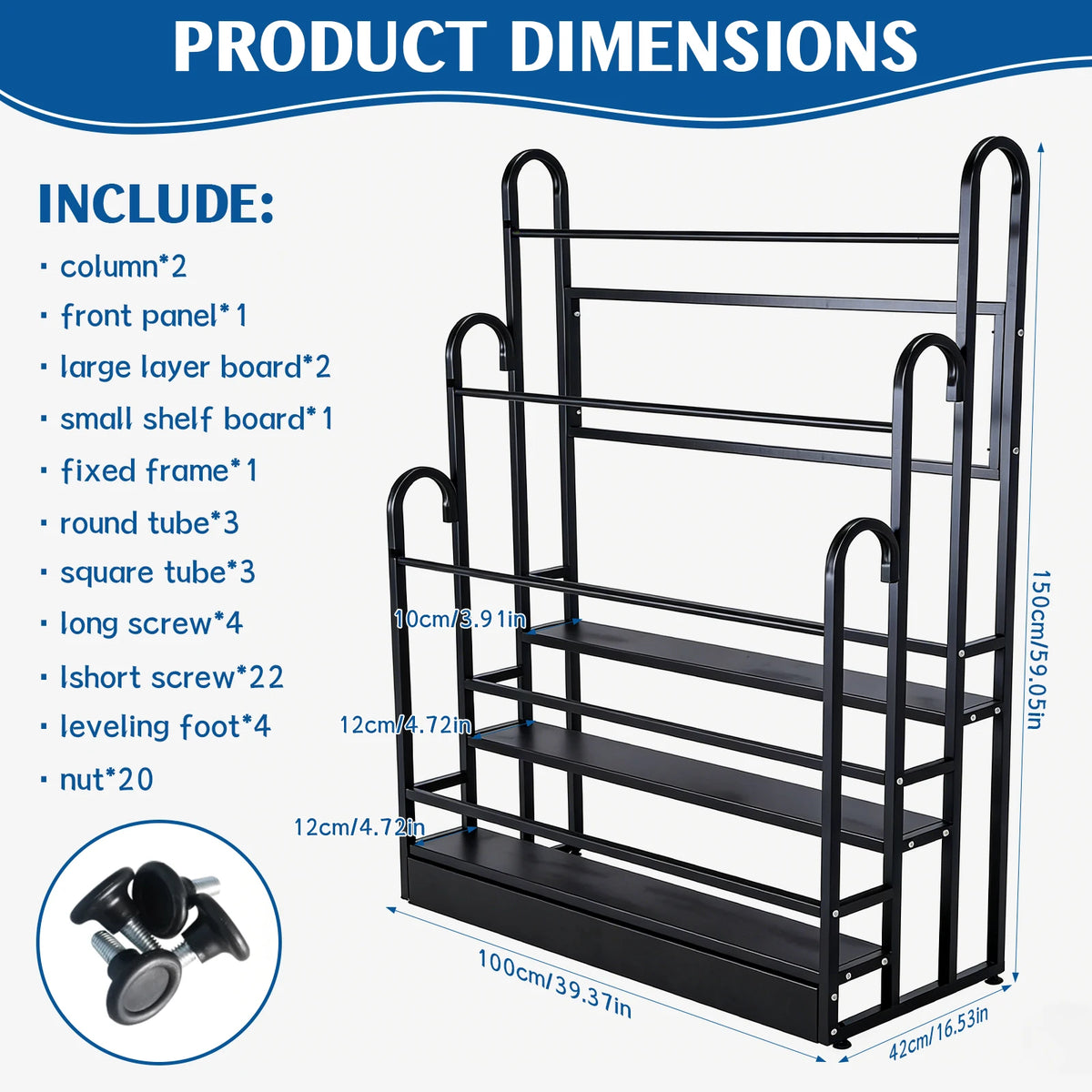 APWIKOGER 3-Tier Fabric Roll Storage Rack & Display Stand Fabric Roll Display Rack Vue