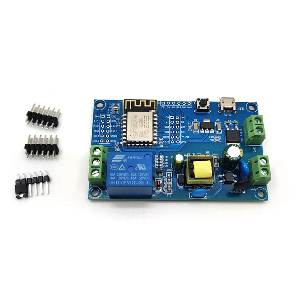 ESP8266 WIFI Wireless Relay Module ESP-12F AC90-250V/DC7-12V/USB5V Power Supply Development Board Remote Control Smart Home Vue