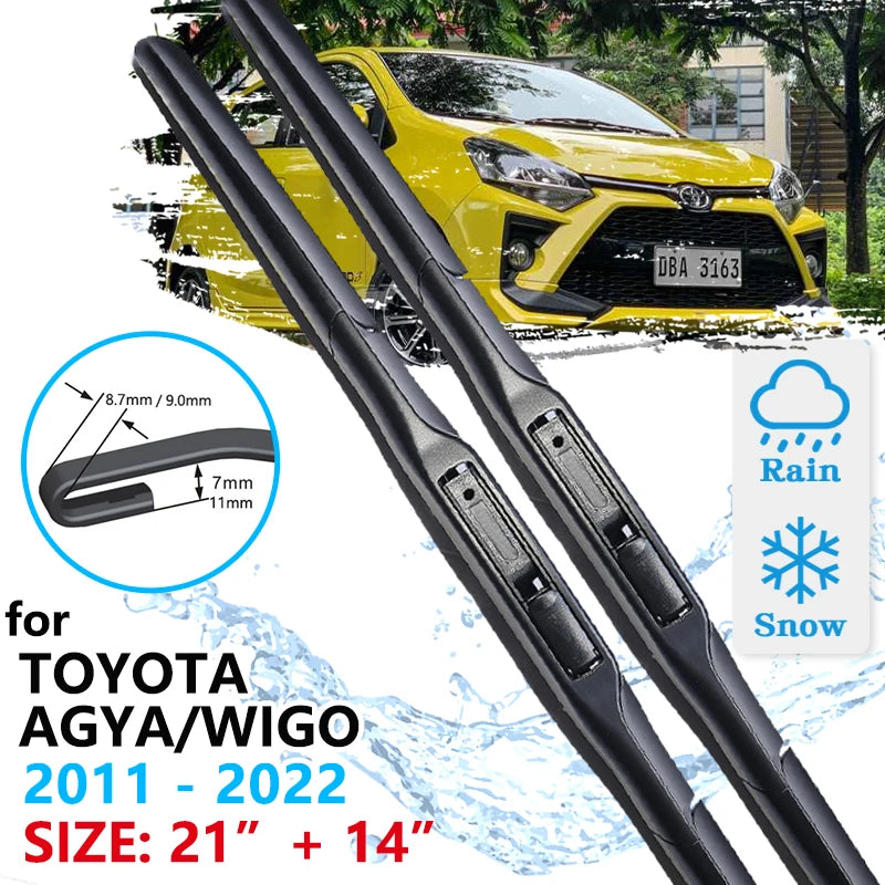 Car Front Wiper Blade For Toyota Agya Wigo Daihatsu Ayla B100 2011~2022 Windscreen Windshield Windows Accessories 2021 2020 2019 Vue