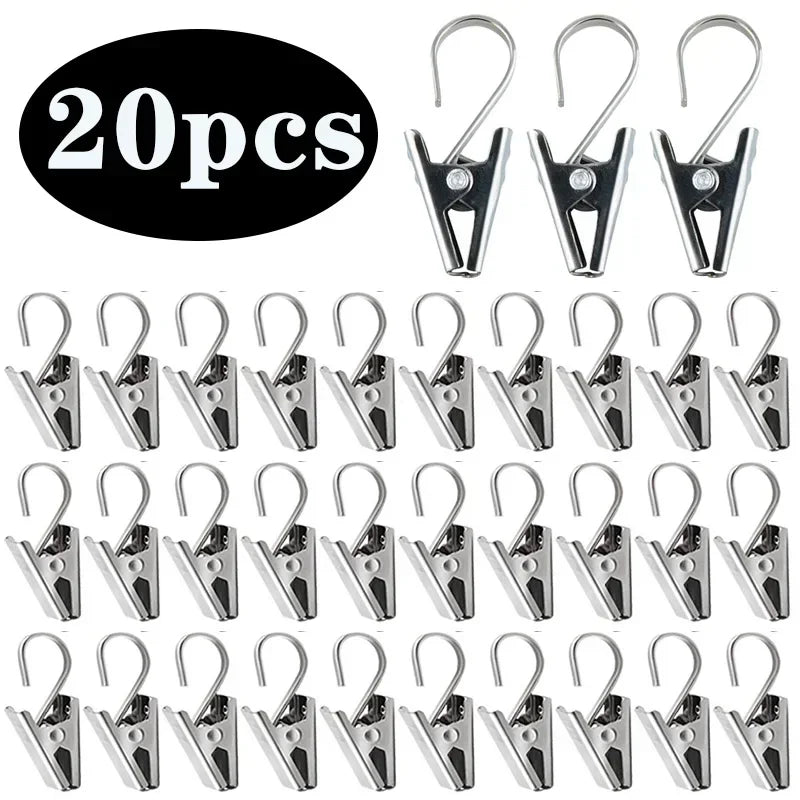 vvocci 20pcs Curtain Window Curtain Hook Clips Durable with Hook Sturdy and Stainless SteelHome Window Curtain Decor Accessories Vue M470 20PCS