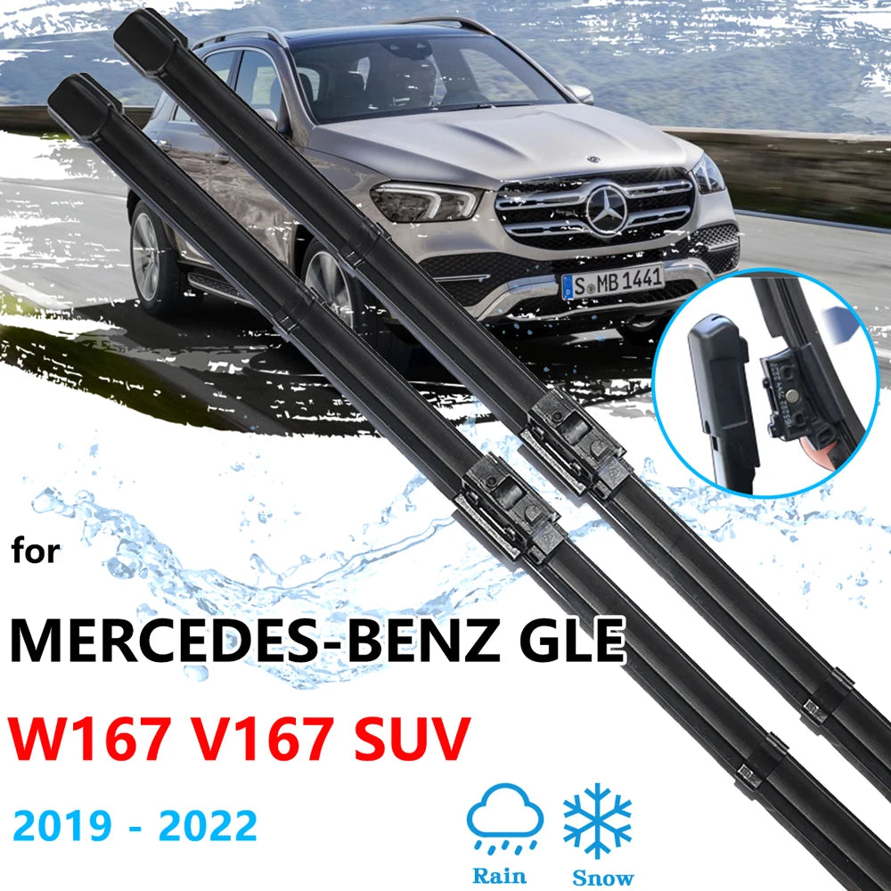 For Mercedes-Benz GLE W167 V167 SUV 2019 2020 2021 2022 Front Rear Set Window Frameless Wiper Blade Rubber Car Replacement Parts Vue