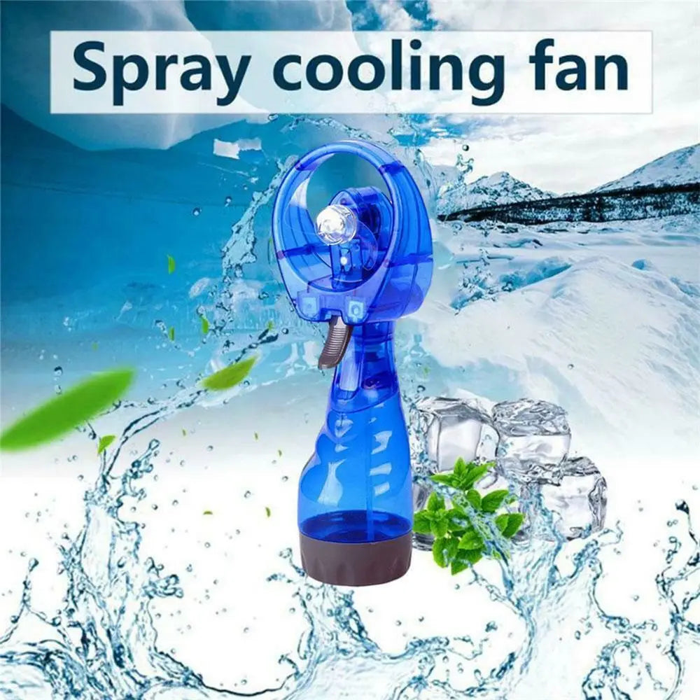 Handheld Humidifier Cooling Mini Water Spray Battery Power Fan Hand