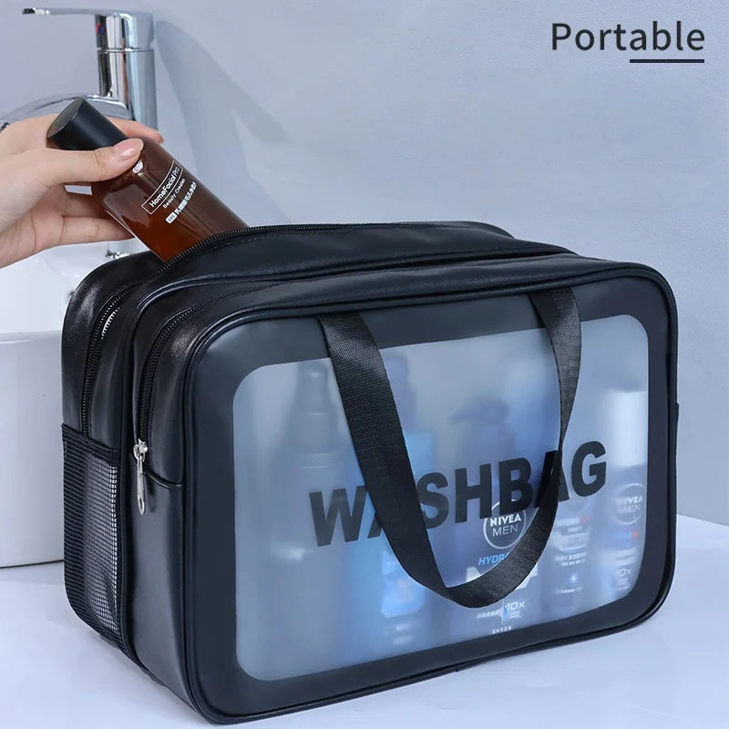 New Thick Dry-Wet Separation Partition Toiletry Bag Portable Double-Layer Cosmetic Storage Bag for Travel Beach Pool Bathing Vue