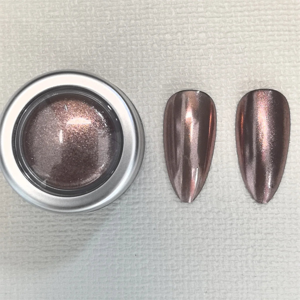 4pcs Magic Mirror Nail Sparkling Powder Gold Silver Pigments Trendy Dust Cleaning Nail Art Creation Accessories Tools Winter Vue