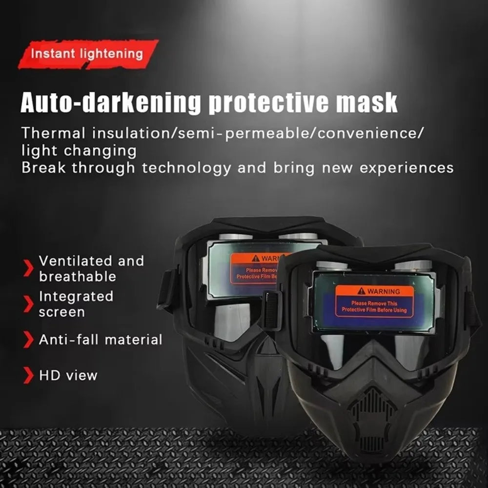 Face Protector Auto Darkening Welding Helmet Head-mounted Impact Resistant Welder Mask Antiglare Large View Welding Face Shield Vue