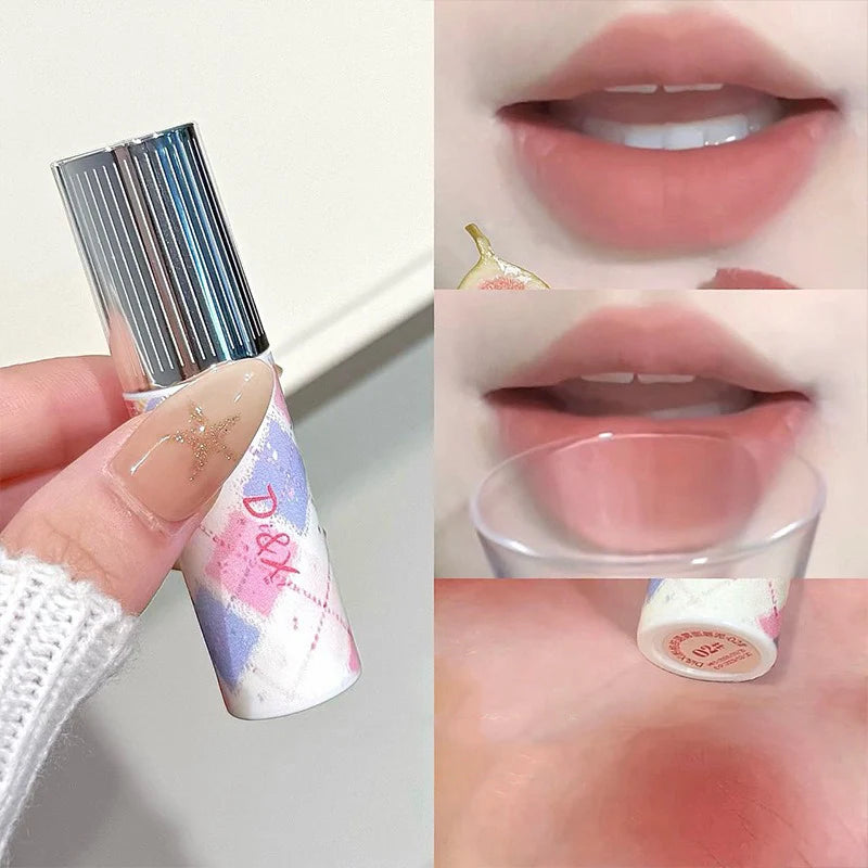 1Pc Velvet Matte Lip Mud Shimmer Lipstick Mousse Berry Red Waterproof Long Lasting Smooth Lip Gloss Women Makeup Cosmetics Vue