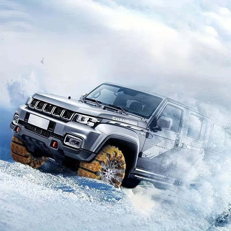 Snow Chains for Car Tires Universal Fit Heavy Duty Anti Slip Traction for SUV Sedan Winter Driving on Snow Ice Roads Vue
