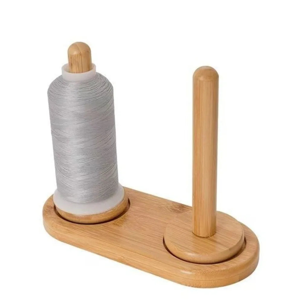 Detachable Base Yarn Storage Rack Vertical Rotating Stable Wooden Yarn Holder Handmade Thread Spool DIY Knitting Vue
