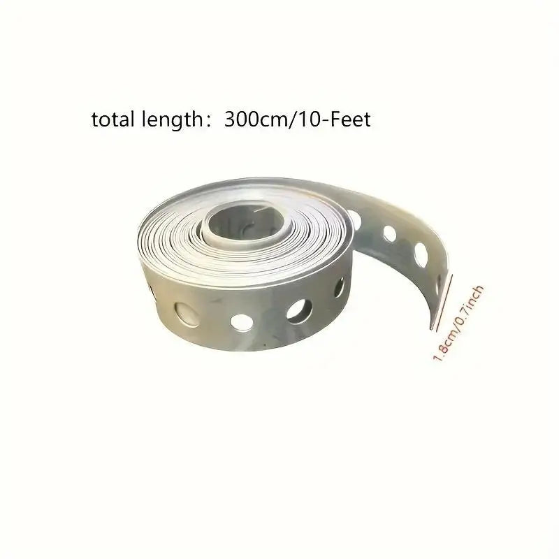 1 Roll Galvanized Iron Tape Pre-punched Multi-slot Metal Strip Pipe Support Sheet Metal Work Vue