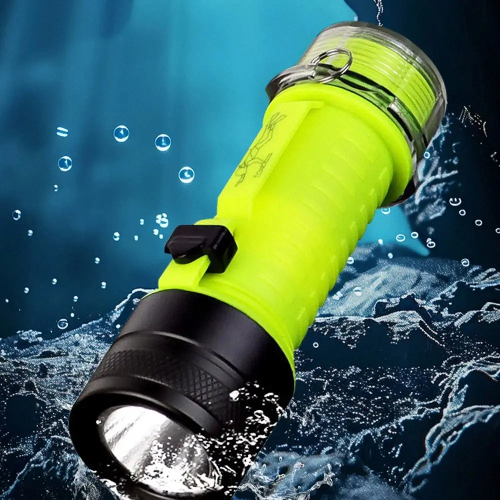 Super Bright Diving Flashlight Type C Rechargeable XHP50 LED Dive Torch Adjustable Focus High Power Underwater Torch Vue