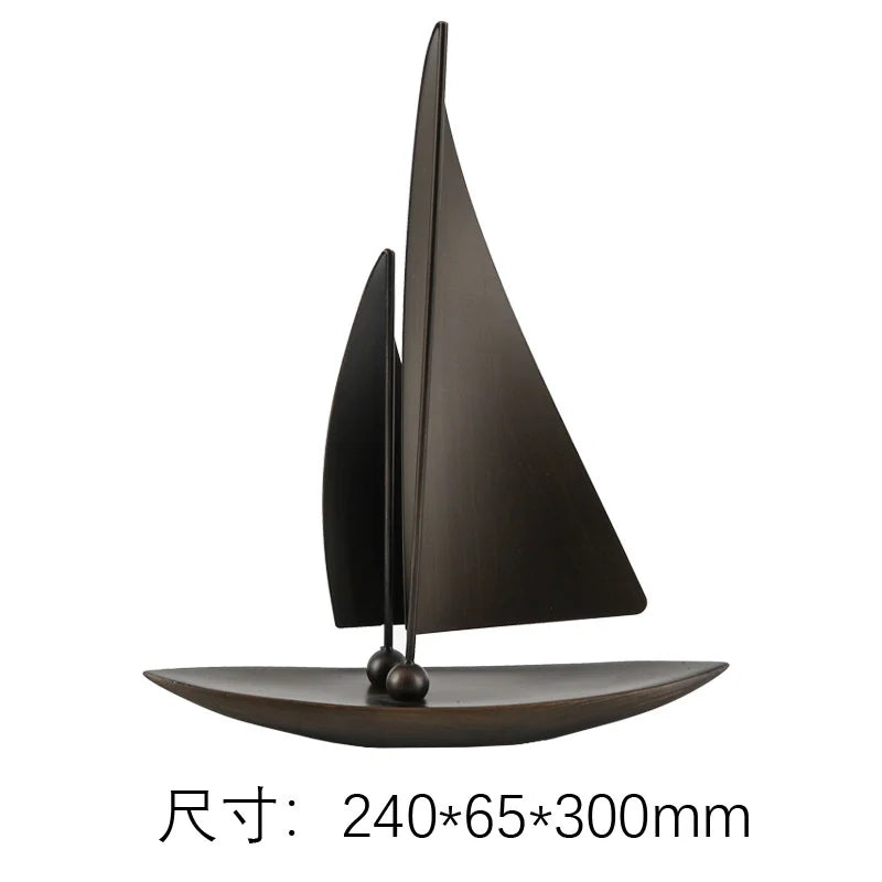 Luxury Sailboat Model Nautical Sculpture For Home Foyer Office Decor For Couples Birthday Gift Elegant Coastal Style Art Vue A1