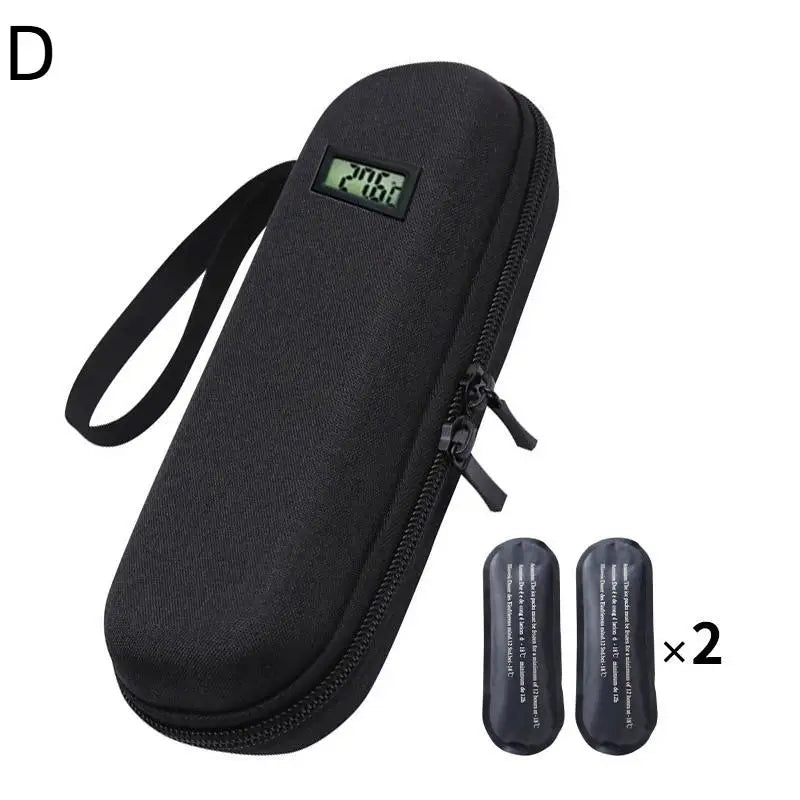 Insulin Cooler Travel Case Waterproof Insulin Cooling Bag With Display Medicine Organizer Bag For Diabetics Vue Black D