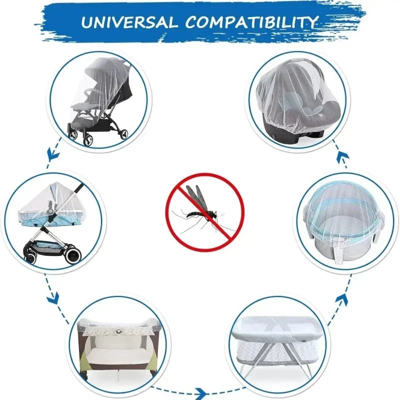 1-20PCS Universal Stroller Mosquito Net Full Half Enclosure Breathable Fine Mesh for Infant Carriage Outdoor Travel Protection Vue