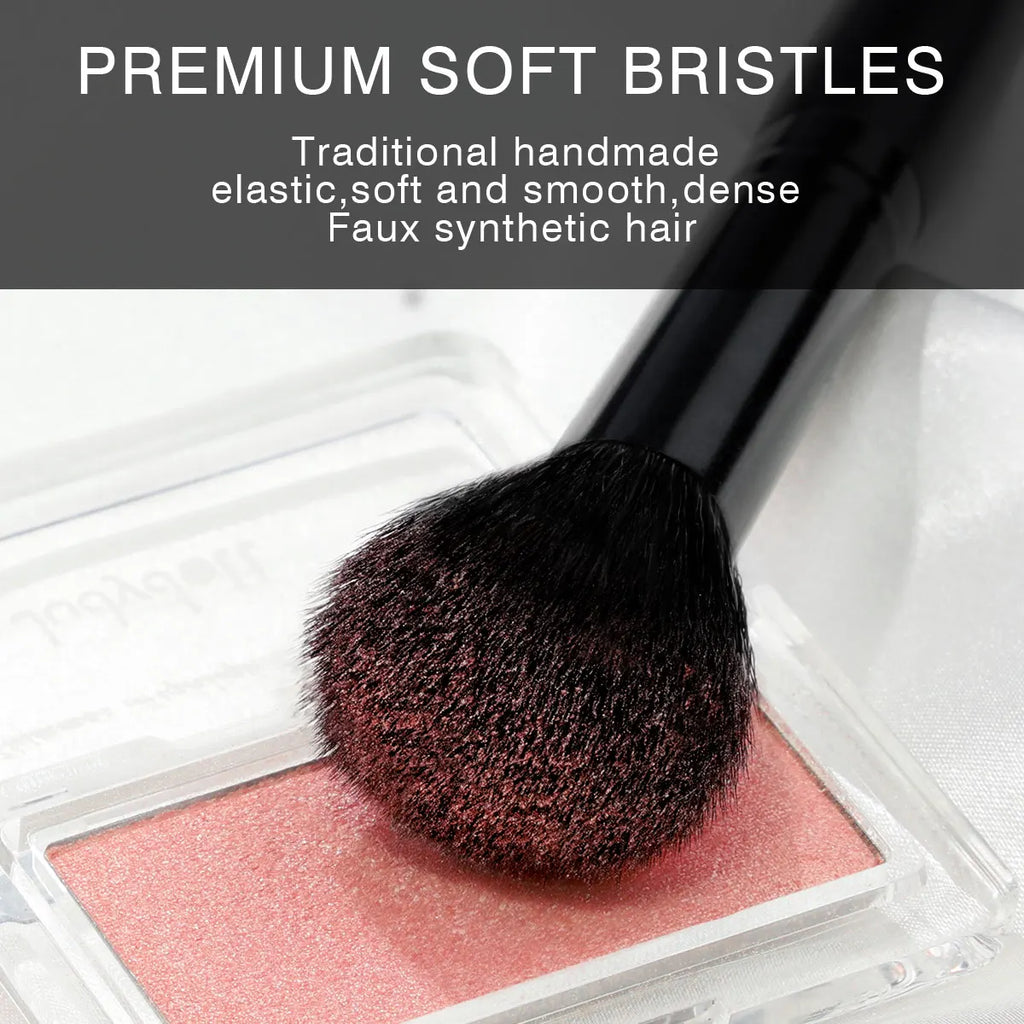 Black Makeup Brush Set 24pcs with Bag Professional Soft Fluffy Foundation Eyeshadow Concealer Blending Blush Brushes Beauty Tool Vue