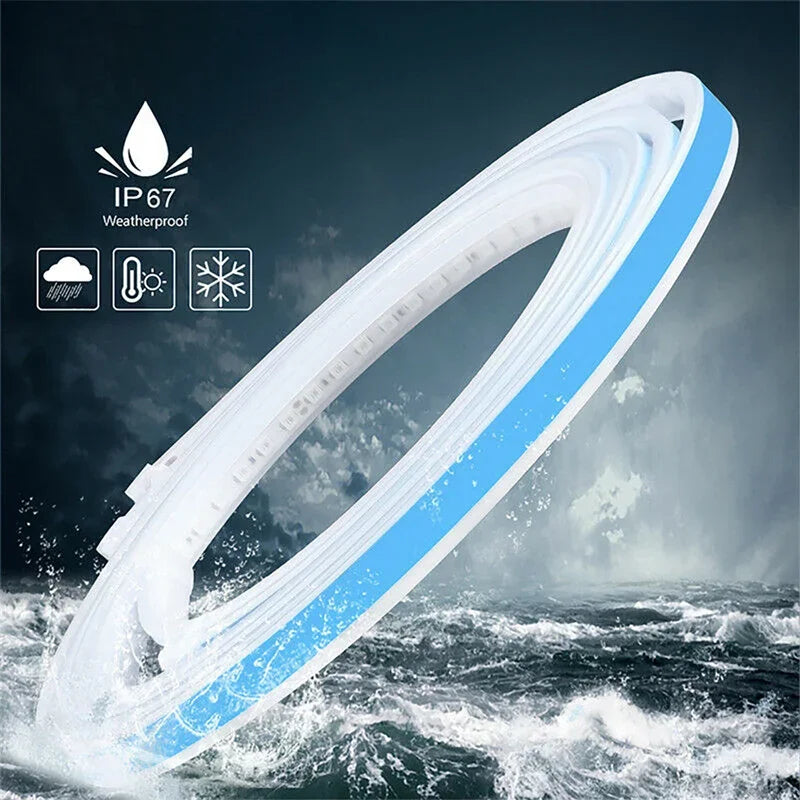 2pcs 120cm Red White LED Car Door Anti-Collision Warning Light Safety Warning Streamer Lamp Strip Decorative Ambient Light Vue