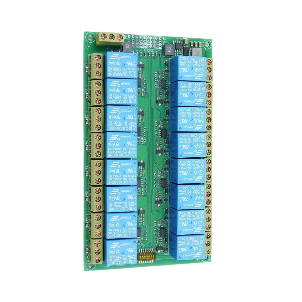 16 Way 8 Channel RC PWM Relay Module Electronic Switch DIP Adjustable 4.5V-12V Receiver Control for RC Car Boat Aircraft Model Vue