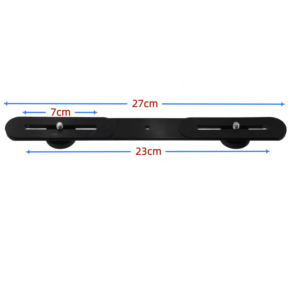 1/4'' Dual Flash Bracket Mount Holder Straight Extension Bar For Flashing Tripod DSLR Camera LED Lighting Stand Vue