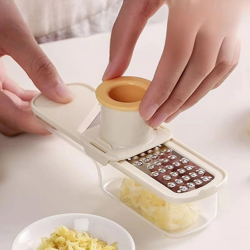 3-in-1 Multifunctional Ginger and Garlic Grinder Home Kitchen Slicer All Grinder Vue Light Yellow