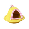 Warm Sleep Bird Cage Nest Handmade Weave Windproof Bird Hanging Bed Thickened Bite Resistant Pet Habitat Pet Parrot Vue Yellow