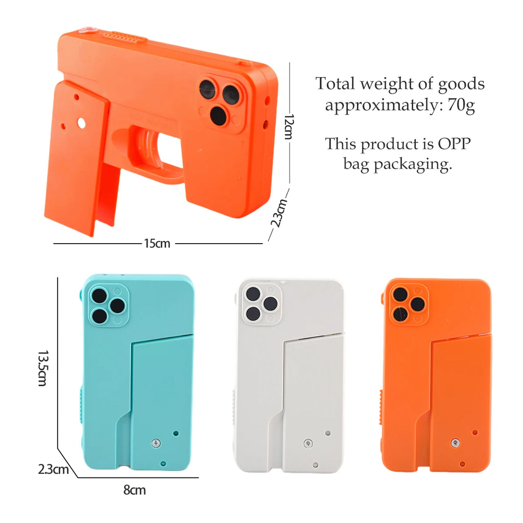Folding Water Gun Toy, Simulate Shape of Mobile Phone Long Firing Range Outdoor Beach Bathroom Pool Play Water Gifts for Kids Vue