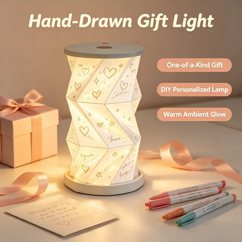 Creative Foldable LED Night Lamp, Portable Touch Control Table Light Gift for Bedroom Reading Home Decor Vue