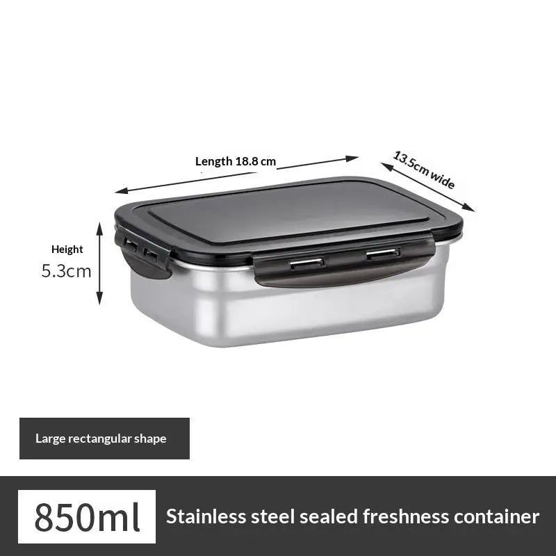 Stainless Steel Food Container Fresh Keeping Box Sealed Lid Crisper Vue 850ml