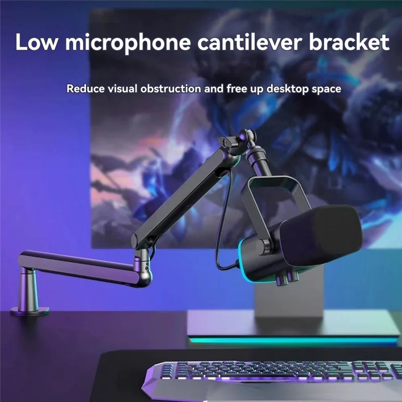 Hot-Microphone Bracket, Adjustable 360 ° Suspension , Adjustable Rod Microphone Bracket, With Desktop Mounting Clip Vue