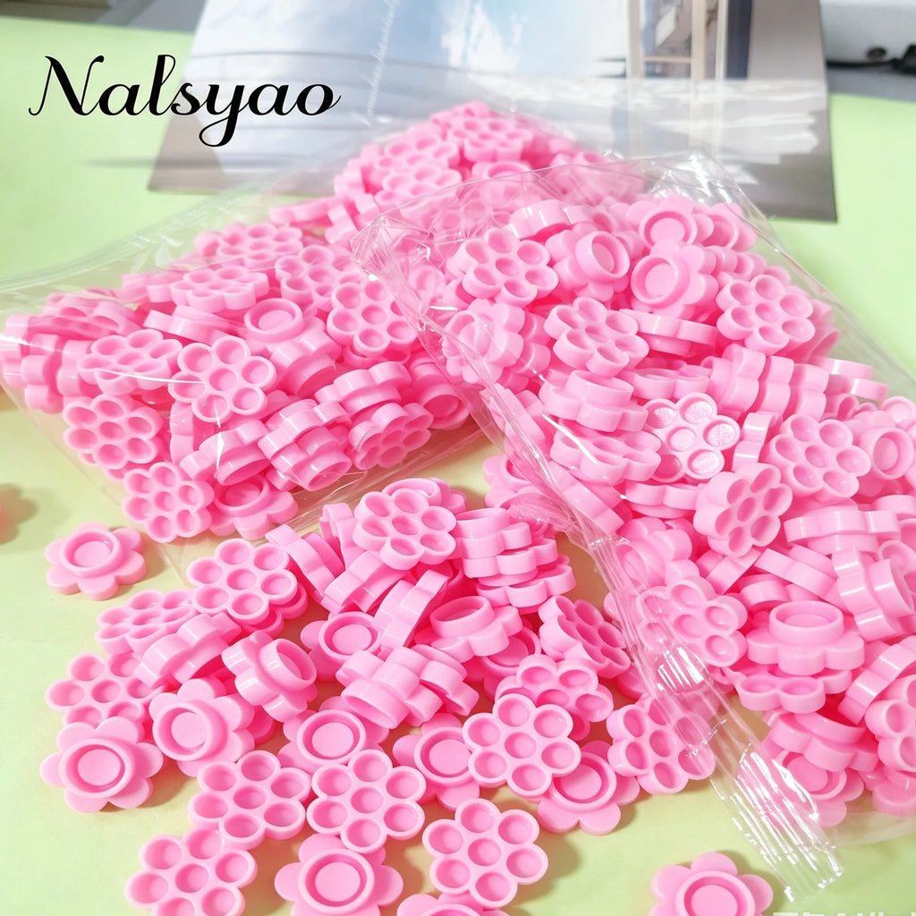 100PCS False eyelash tool accessories eyelash flower cup mini cute flower cup plastic portable eyelash powder flower cup wreath Vue