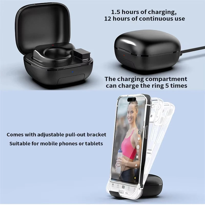 Ring Mouse Rechargeable Mini Light Weight Bluetooth 2.4G Dual-Mode Wide Compatible Remote Control Selfie Scan Short Video Speech Vue