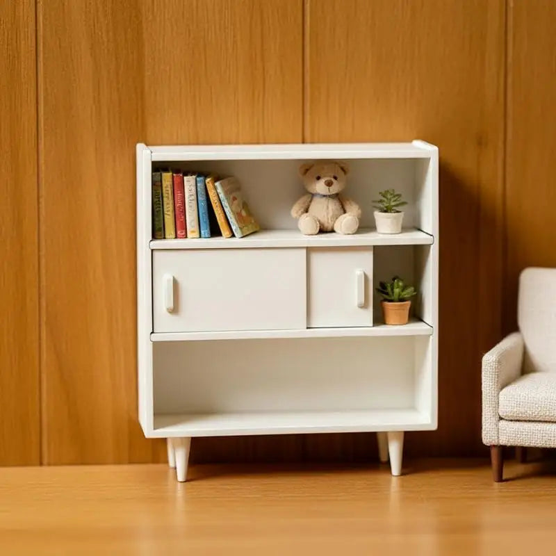 1Pcs 1 12 Scale Dollhouse Wall Cabinet Mini Home Storage Display Model For Doll Children Pretend Playroom Vue