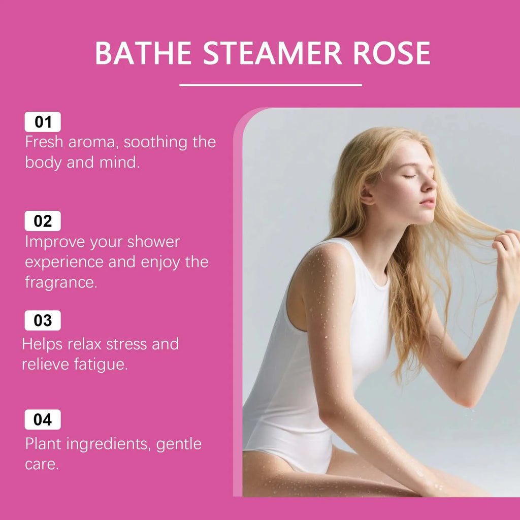 Bath Steam Aromatherapy Tablets - Rose Scented Aromatherapy for Bathing, Gently Cleanses and Comforts the Body Skin Vue