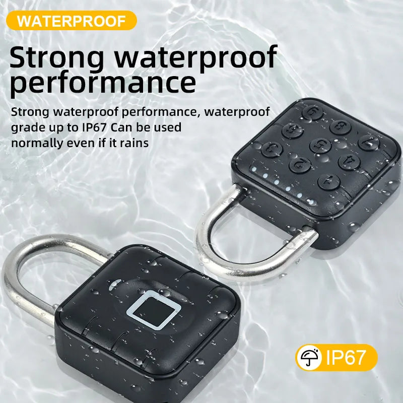 Mini Intelligent Fingerprint Electronic Padlock Backpack Luggage Door Cabinet Small Lock Vue