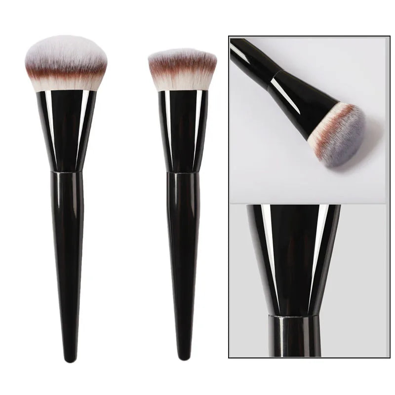 Tongue & Round Head Foundation Brush Ultra Soft Dense Bristles Concealer Makeup Brush Low Powder Cosmetic Concealer Makeup Brush Vue