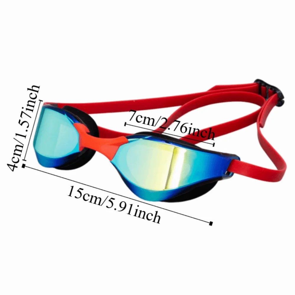 HD Vision Adult Swimming Goggles Adjustable Electroplated Anti-fog Diving Goggles UV Protection Wide View Waterproof Eyewear Vue