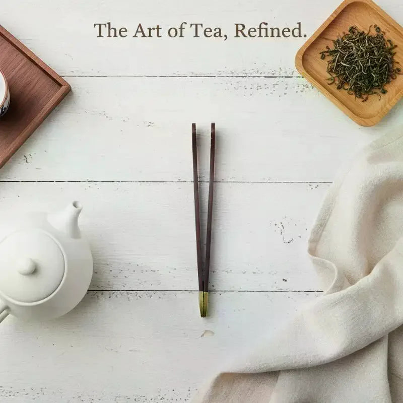 Teacup Clip Convenient Ebony Alloy Tea Tweezers Tweezer Bamboo Wooden Tea Clips Versatile Single Or Multiple Tea Clip Tongs Vue